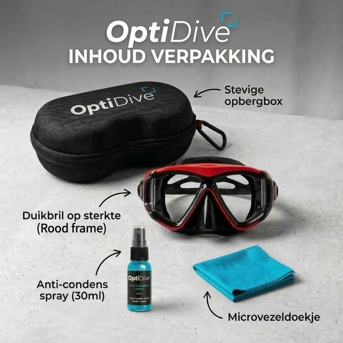 Snorkelbril op Sterkte Rood