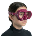 Kindersnorkelbril op Sterkte Roze — Detailopname (3/4) — op sterkte, snorkel- en duikmaskers — Optidive