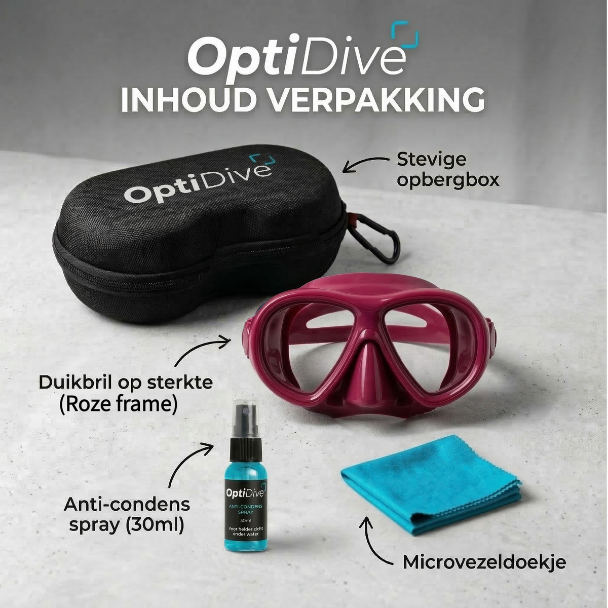 Kindersnorkelbril op Sterkte Roze